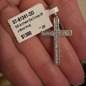 LAGOS Silver Diamond Cross Pendant